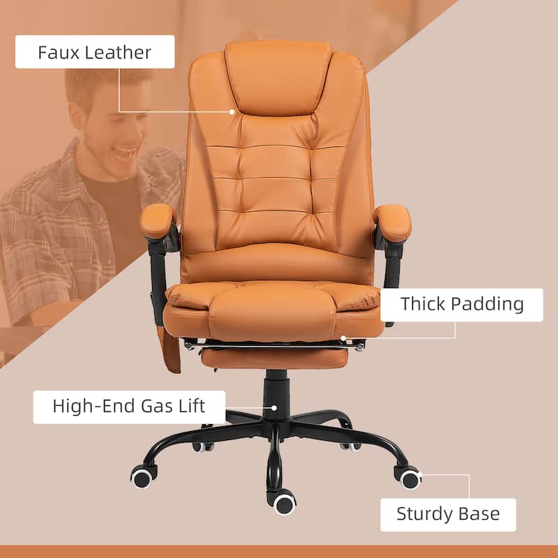 Vinsetto 7-Point Massage Office Chair High Back Executive Recliner - N/A
