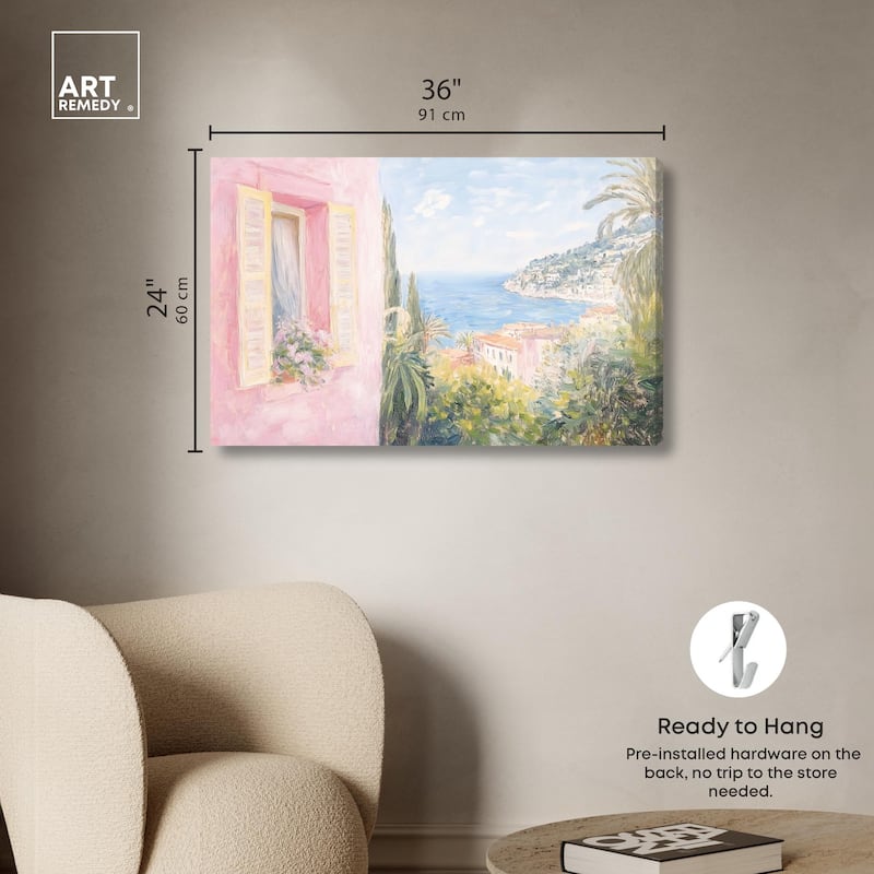 Mediterranean Pink Canvas by Art Remedy, Gallery Wrapped