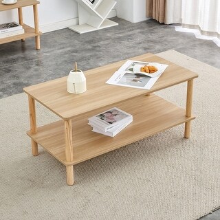 Modern 2-Tier Coffee Table with Open Storage Shelf - Bed Bath & Beyond ...