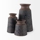 preview thumbnail 3 of 6, Sefina I Small Brown/Black Patterned Ceramic Vase - 4.5"W x 4.5"D 5.5"H