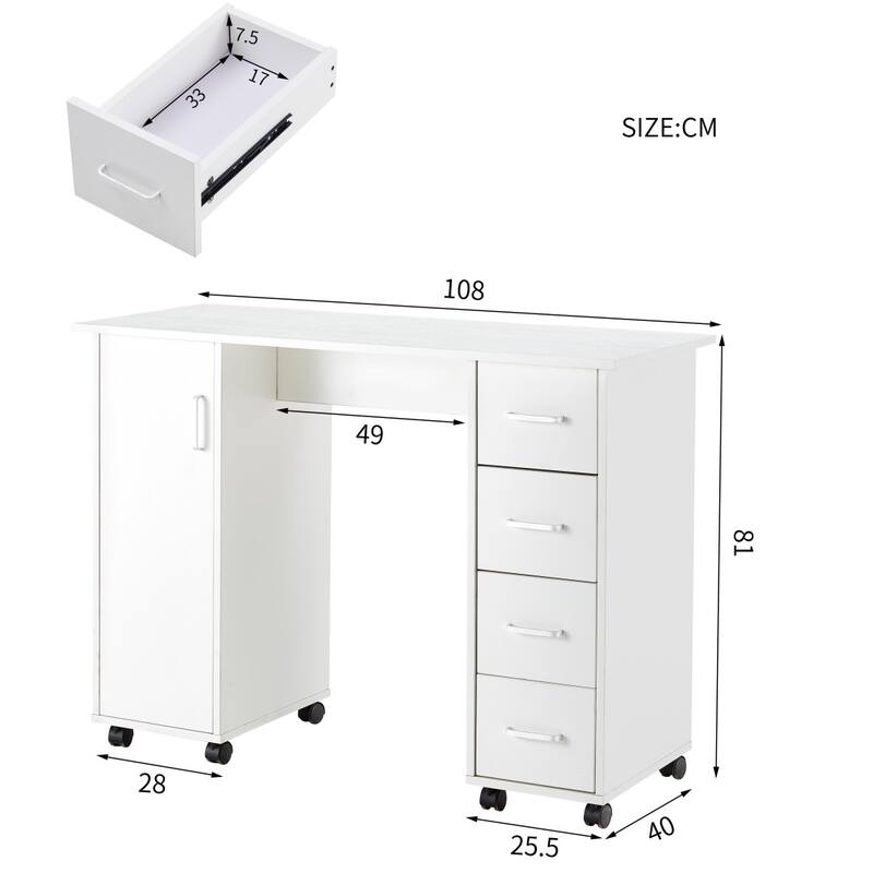 Home Office Computer Desk Table with Drawers