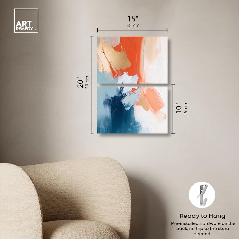 Orange Infusion II Canvas Set of 2 by Art Remedy, Gallery Wrapped