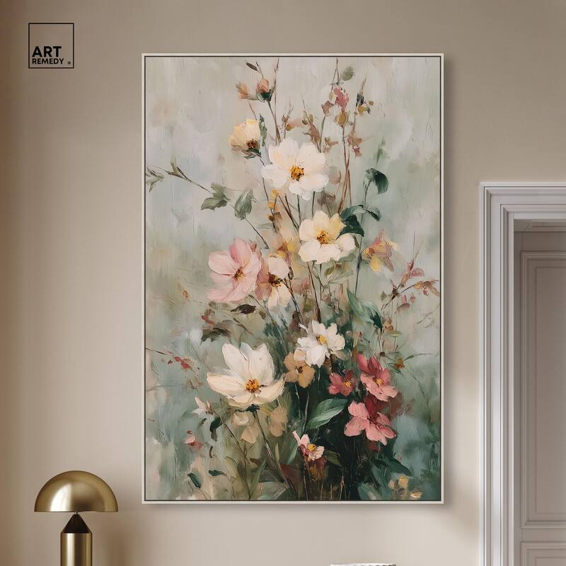 Vintage White Whispers Canvas by Art Remedy