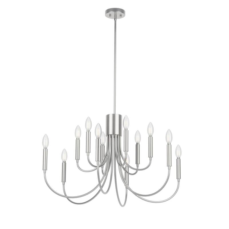 Classic Industrial 12-Light Iron Candle Chandelier for Dining Room Kitchen Island