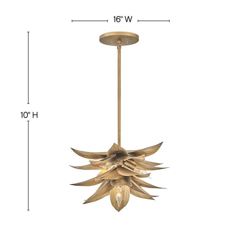 Fredrick Ramond FR30811 Agave 4 Light 16" Wide Convertible Pendant