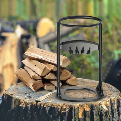 Lesly 7.55In Diameter Mouth High-Carbon Steel Black Wood Chipper - 8.66" L x 8.66" W x 12.20" H