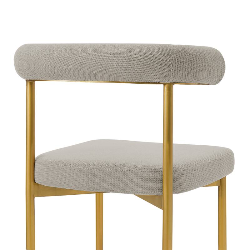 Set of 2 Upholstered Open Back Dining Chairs with Metal Legs - 20.50” x 23.50” x 30.50”