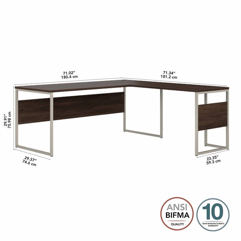 Hybrid 72W x 30D L Shaped Table Desk by Bush Business Furniture