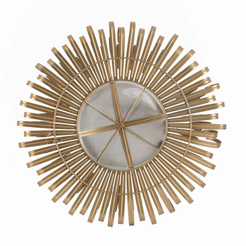 27" in Sunburst Design Wall Mirror Decorative Golden Finish