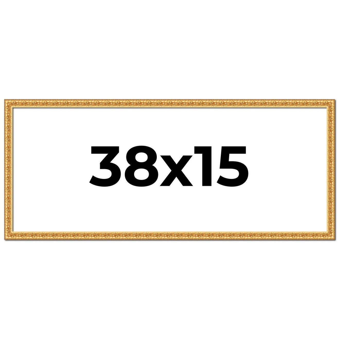 38x15 Frame Gold Real Wood Picture Frame Width 1 inches | Interior