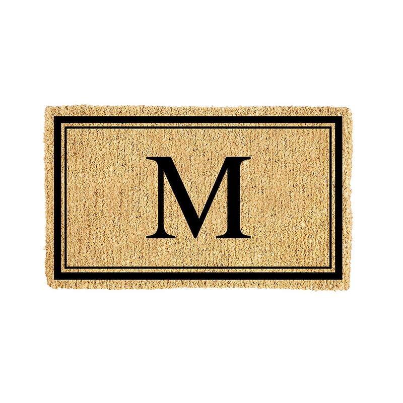 28 in. x 16 in. Monogram Coir Mat, Letter "M"