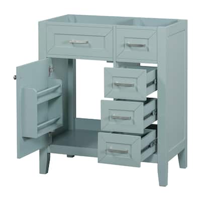 GDFStudio - Avalon 30-Inch Bathroom Vanity Base Cabinet, Multi-functional Cabinet, Solid Wood & MDF Board, Painted Finish