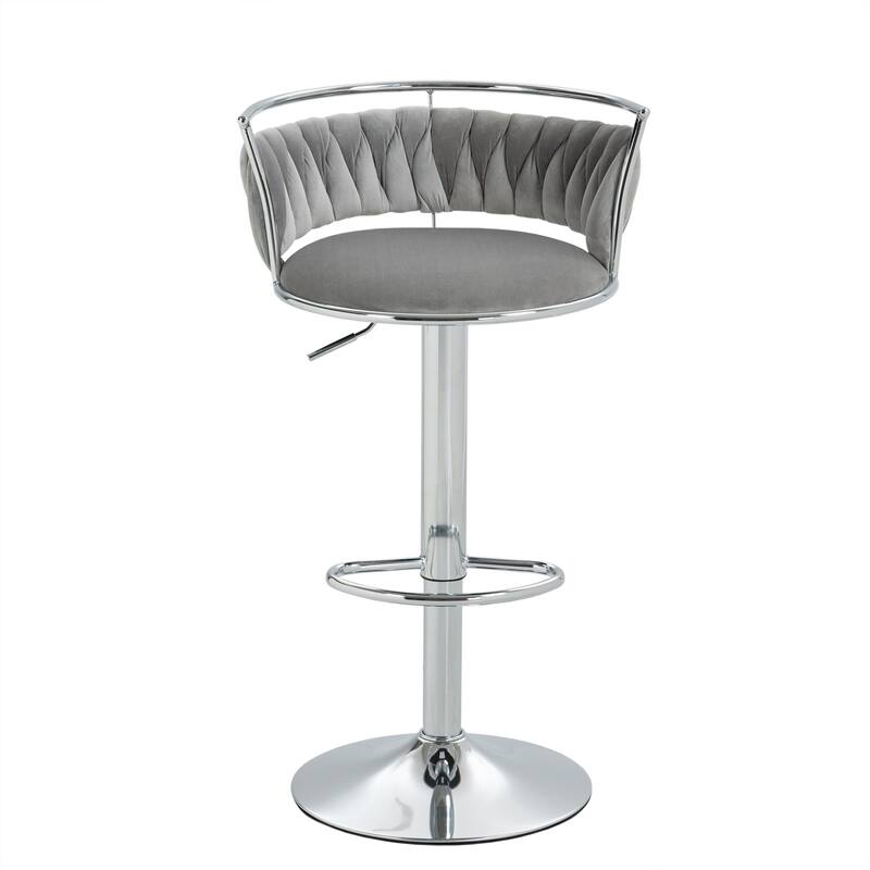Modern Velvet 26" Adjustable Swivel Bar Stools (Set of 4)