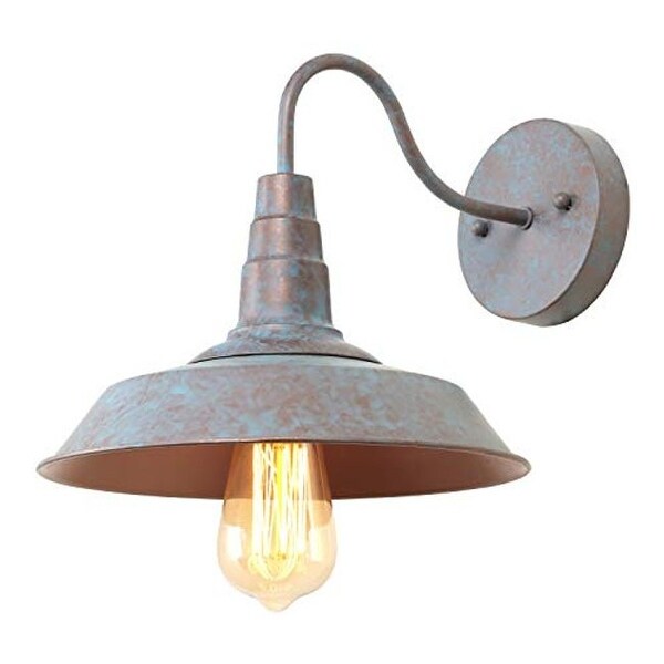 Industrial gooseneck wall sconce with antique distressed ...