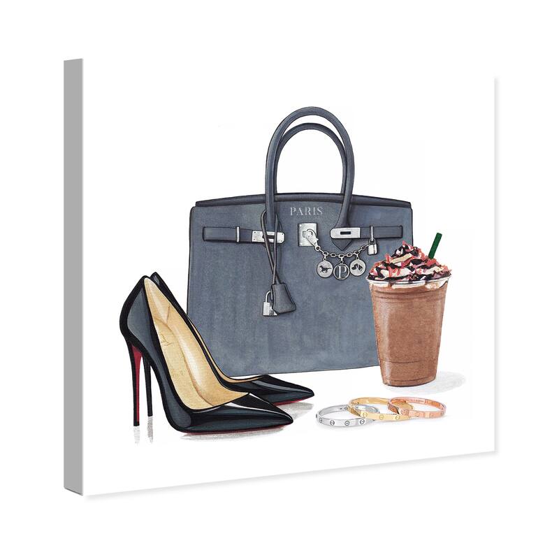 Wynwood Studio Fashion and Glam Morning Necessities White and Modern & Contemporary Wall Art Canvas Print