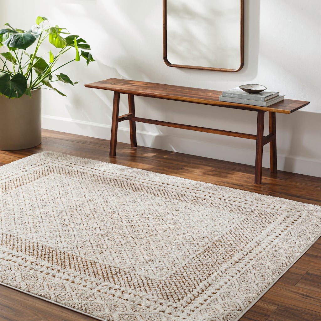 Livabliss Freud Bohemian Bordered Area Rug