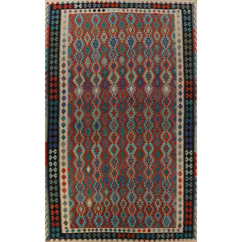 Southwestern Style Kilim Oriental Large Rug Flatweave Wool Carpet - 10'5"x 16'0"