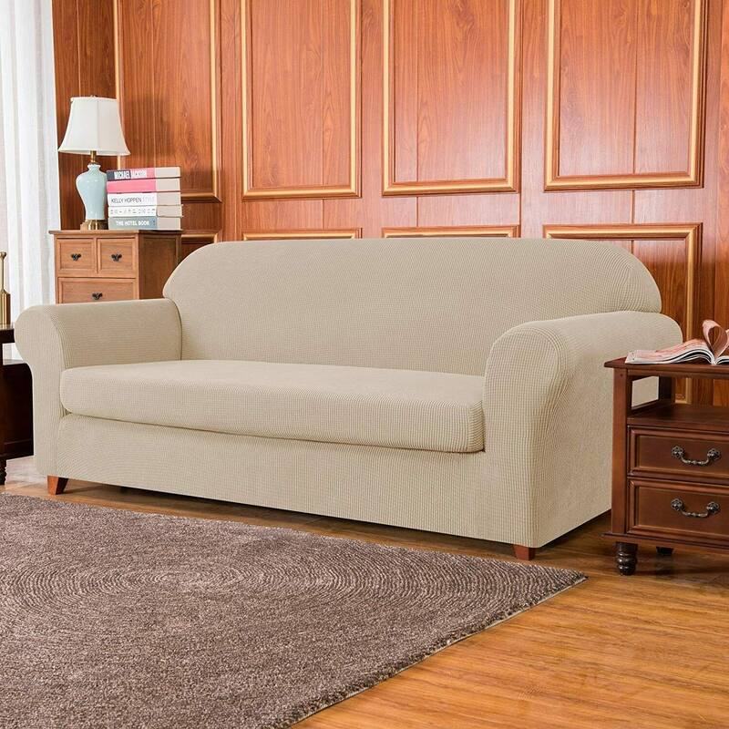 Subrtex 2 Piece Loveseat Slipcover Stretch Spandex Furniture Protector