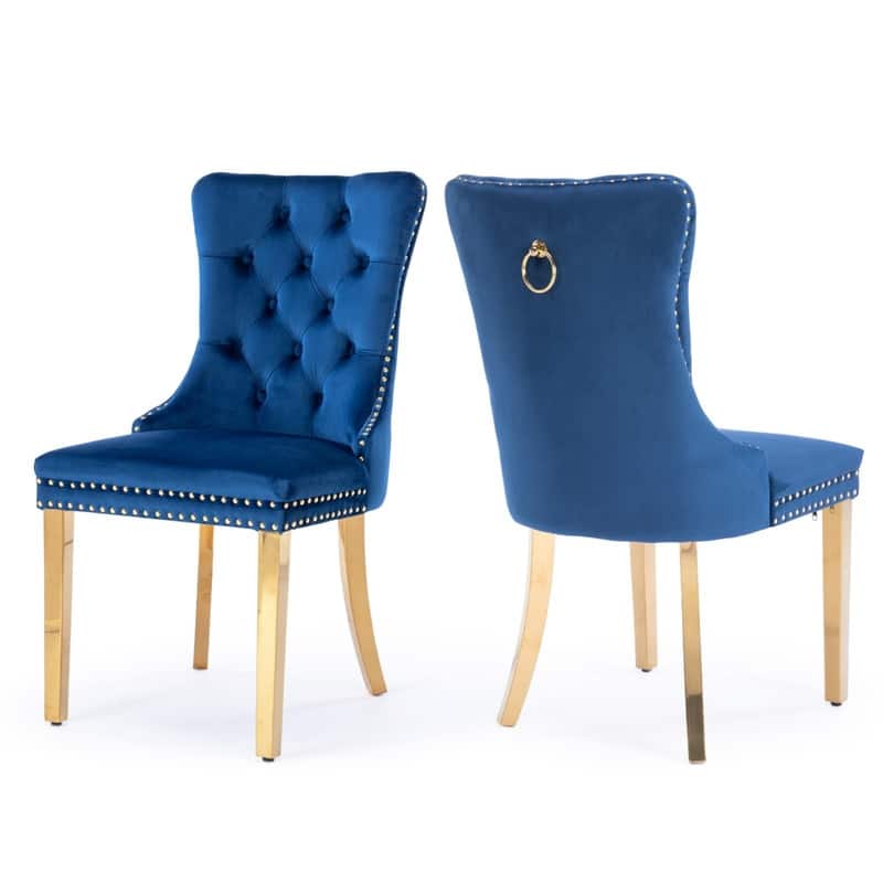 Tufted Naliheads Solid Wood Upholstered Dining Chairs (Set of 2)