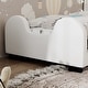preview thumbnail 5 of 32, Twin Size Upholstered Platform Bed with Guardrail and Headboard,Modern Style Wood Bed