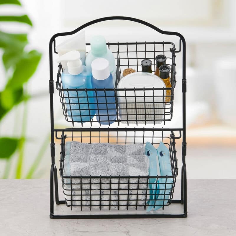 Gourmet Basics by Mikasa Grid Fruit Storage Basket 2 Tier