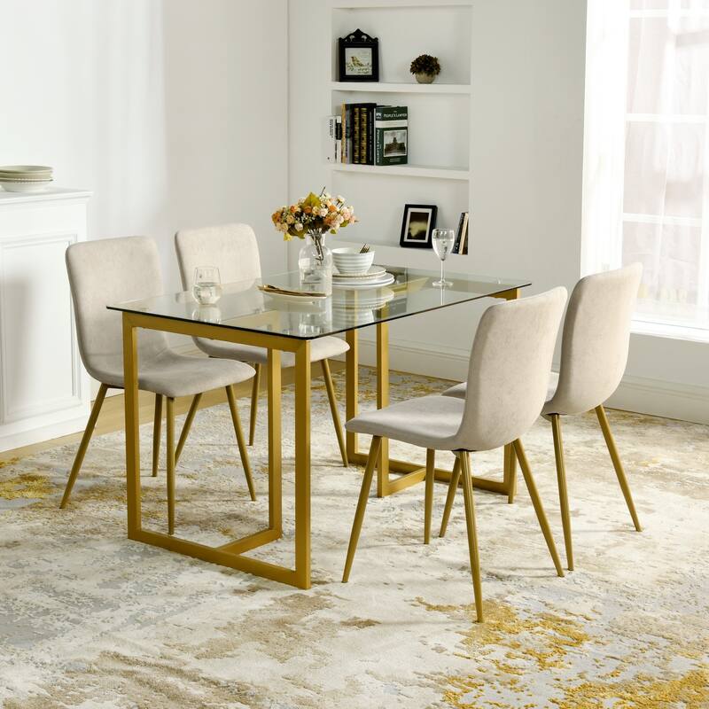 Homy Casa 55'' W Rectangular Transparency Dining Table