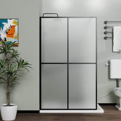 34" X 72" Shower Screen Door Frost Tempered Glass