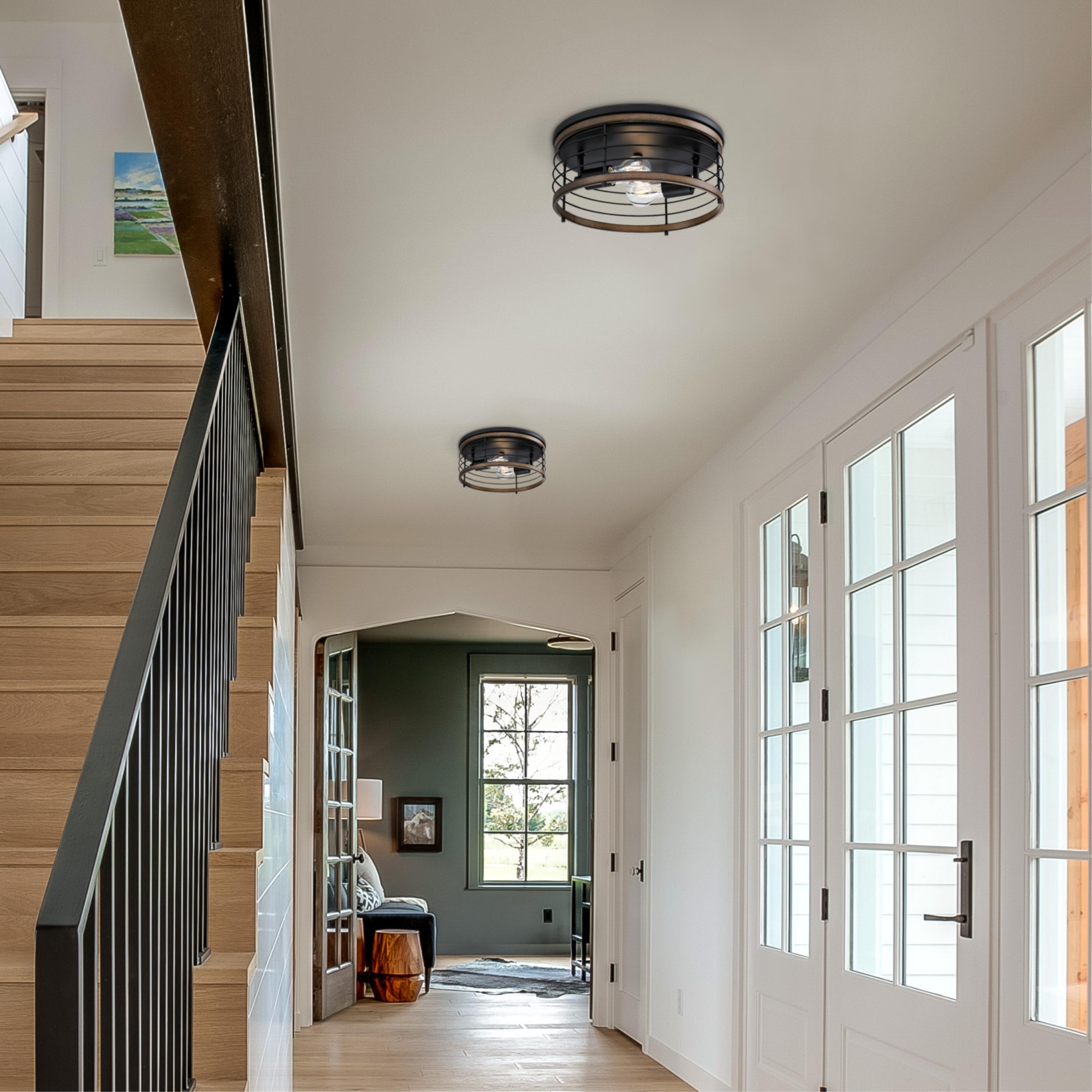 Flush mount ceiling store light black finish