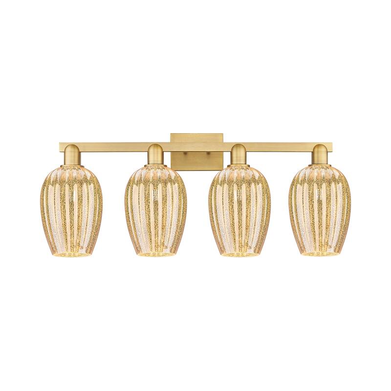 Innovations Lighting 716-4W-14-36 Preston Vanity Flute Preston 4 Light - Brushed Brass / Mercury