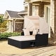 preview thumbnail 4 of 9, Costway Patio Rattan Daybed Lounge Retractable Top Canopy Side Tables - See Details