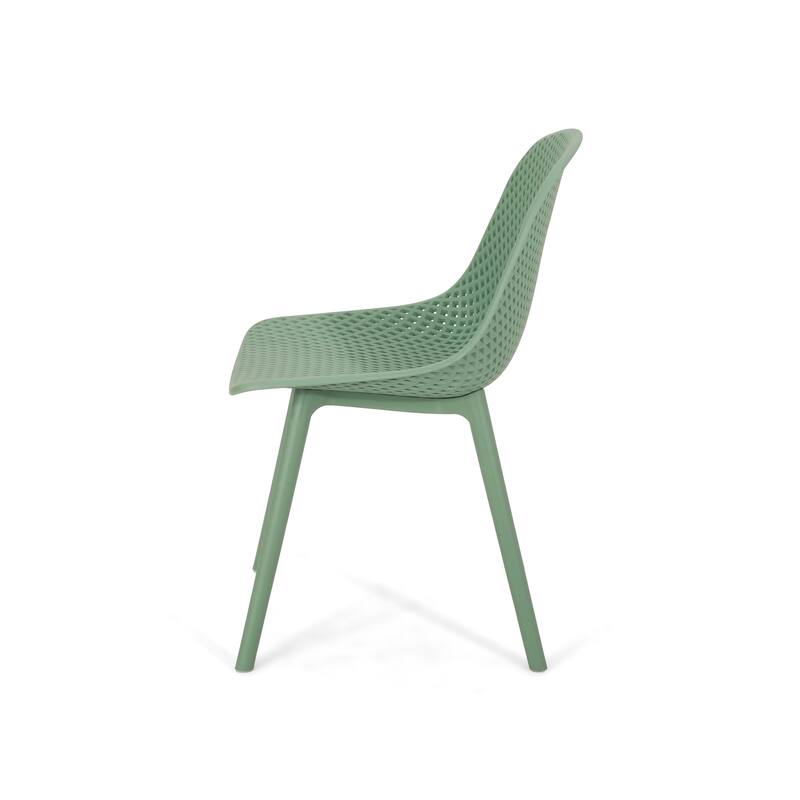 Posey Outdoor Diamond Perforated Modern Dining Chair (Set of 4) by Christopher Knight Home - 18.50" W x 22.50" L x 33.00" H