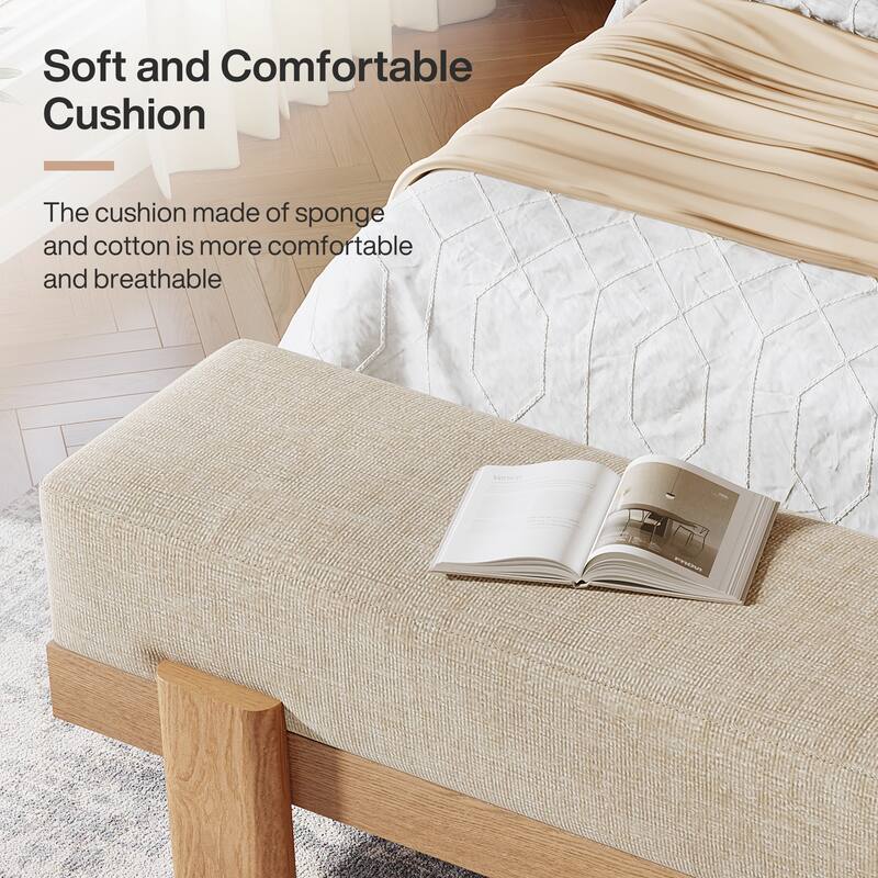 Upholstered Entryway Bench, Modern Shoe Bench, End of Bed Stool Accent Seat for Bedroom, Entrance, Living Room