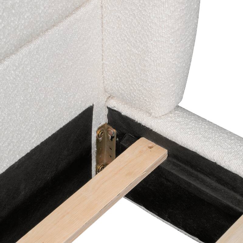 Christopher Knight Home - Arlette Modern Boucle Upholstered Bed Frame with Thick Wingback Headboard