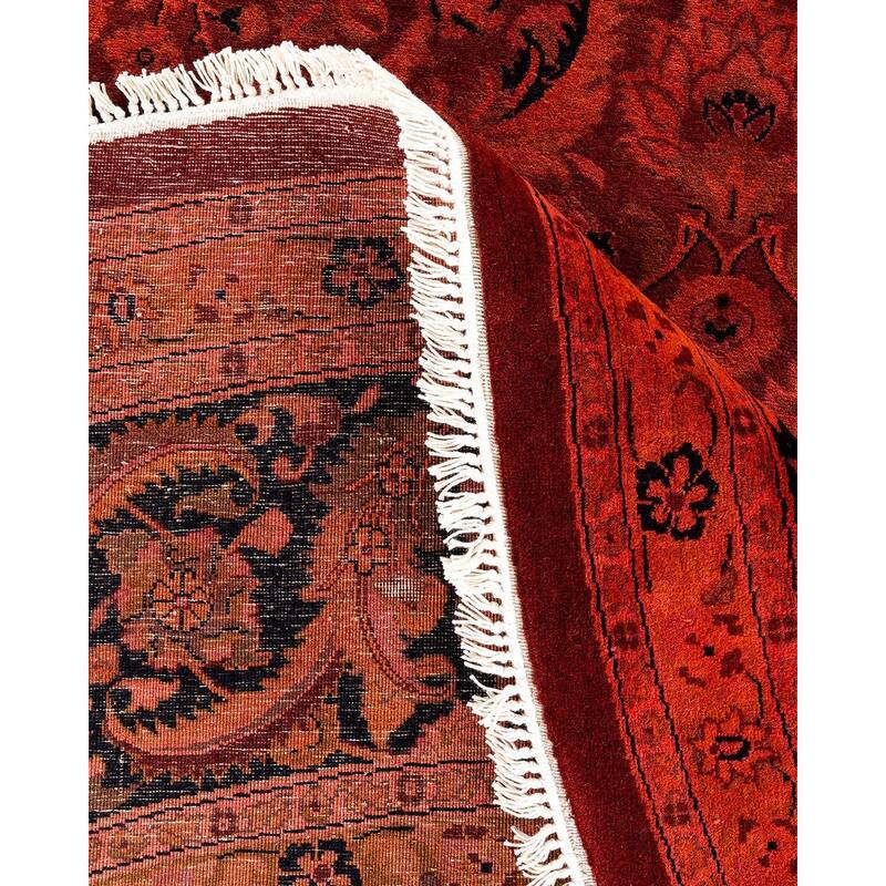 Fine Vibrance, One-of-a-Kind Hand-Knotted Area Rug - Red, 8' 1" x 8' 1" - 8' 1" x 8' 1"