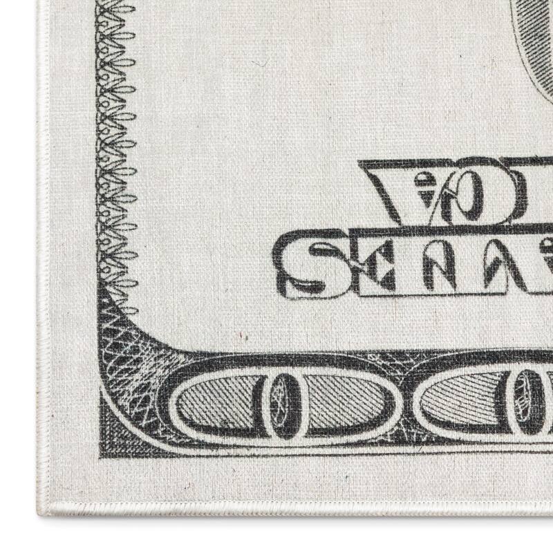 Well Woven Money Dollar Front 2006A Modern Machine Washable Area Rug