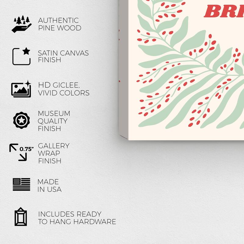 Wynwood Studio Canvas Holiday and Seasonal Red and Green Wishes Red Modern & Contemporary Wall Art Canvas Print