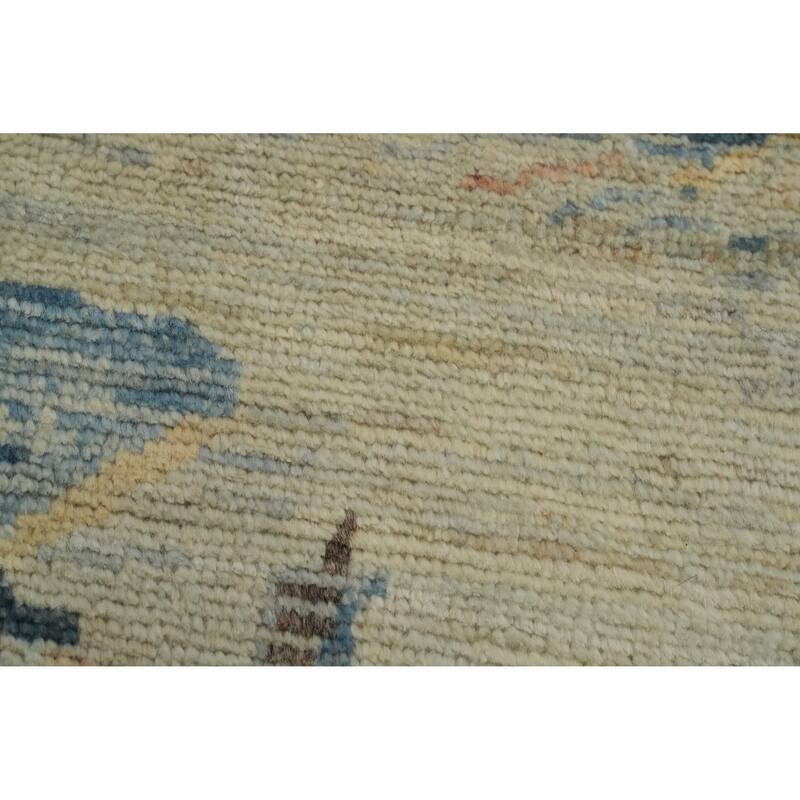 Hand Knotted Oriental 100% Wool Carpet Traditional Floral Multi-Colored Art Deco Runner Rug - 14' 3'' X 4' 8''