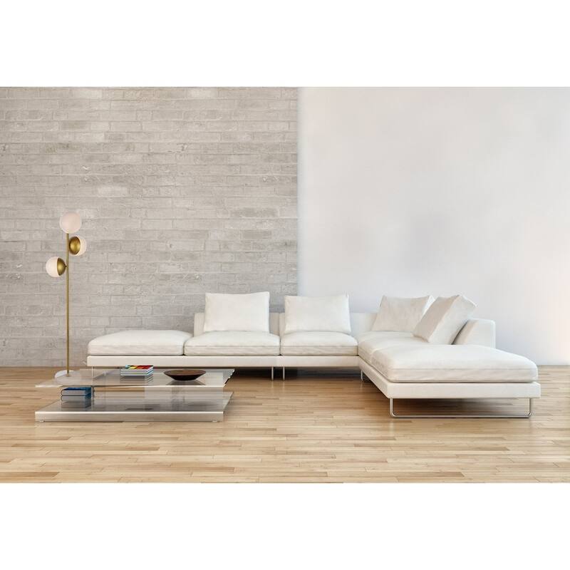 3-Light Floor Lamp with Frosted White Glass