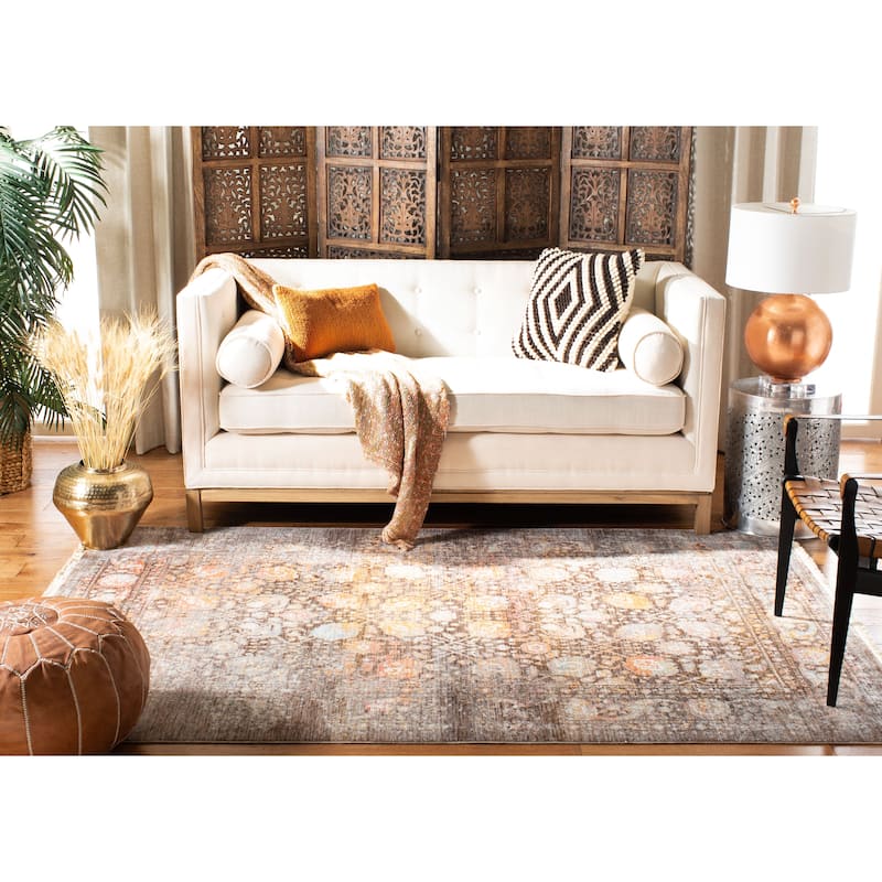 SAFAVIEH Vintage Persian Barbora Oriental Polyester Rug with Fringe