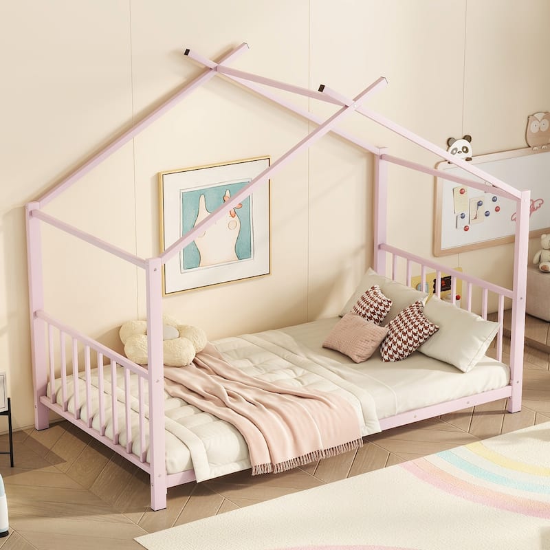 Metal House Platform Bed