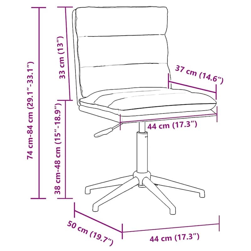 vidaXL Dining Chair Set of 4 Black/Brown - 7.8 x 6.8 x 13.0