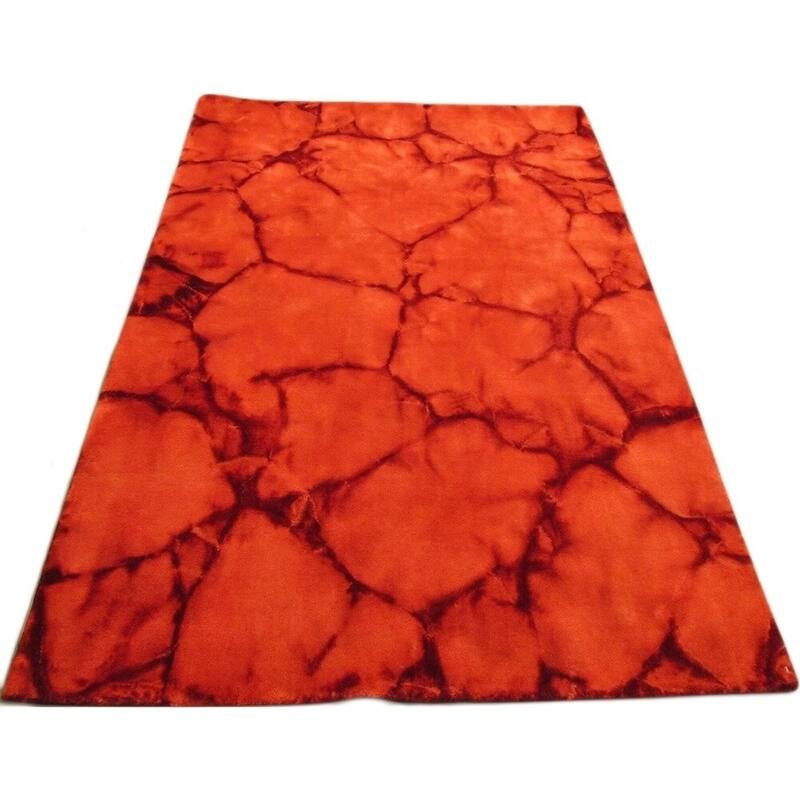 Handmade Dip Dyed Red Wool Area Rug