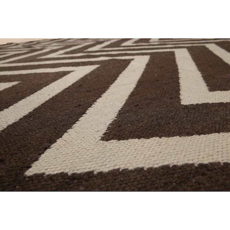 Hand Knotted Beige Kilim 100% Wool Traditional Oriental Area Rug - 8' x 10'