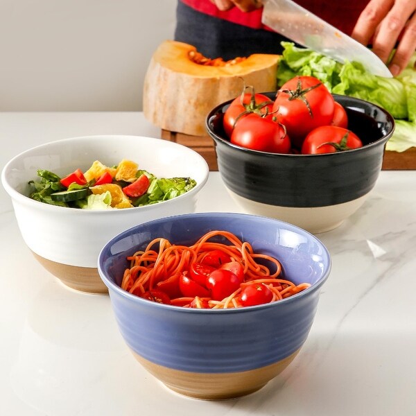 Large Soup Bowls, 40 oz Pasta Bowls Set of 4, Ceramic Deep Salad