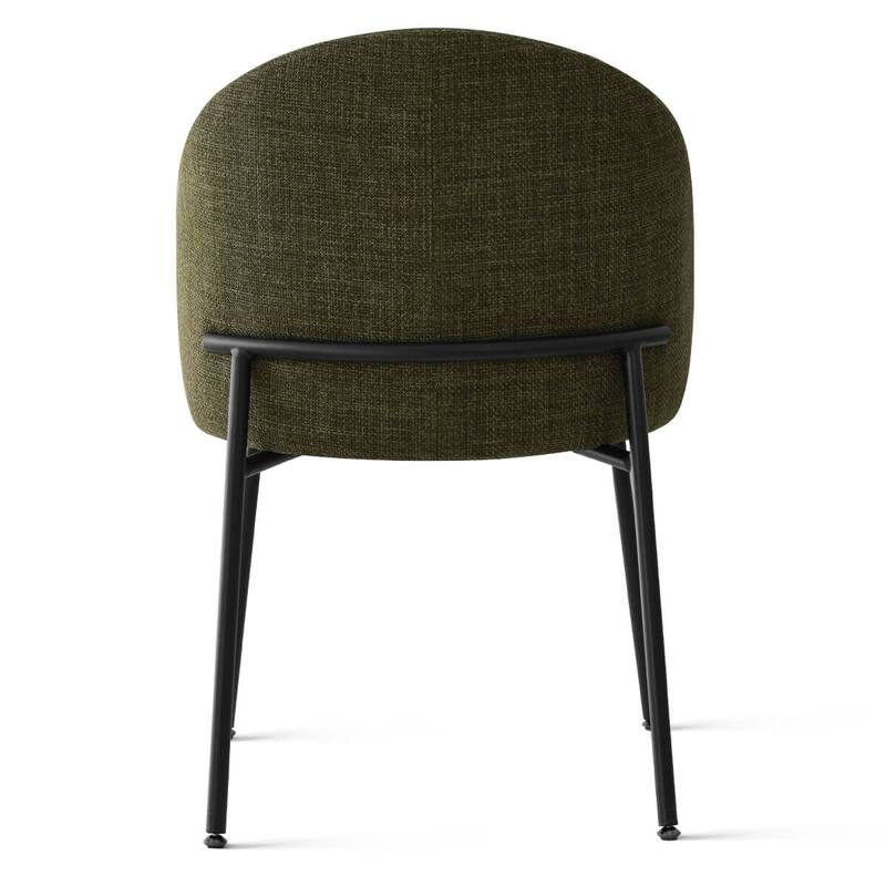 Modern Fabric Dining Chairs with Curved Back(Set of 2)