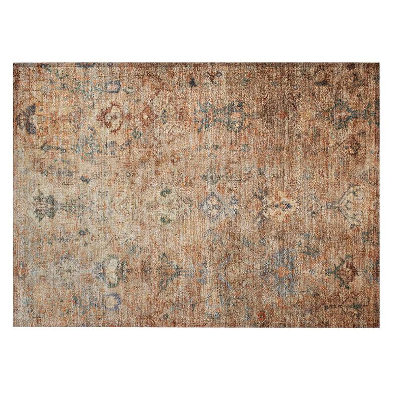 Machine Washable Indoor/ Outdoor Traditional Serenity Chantille Rug