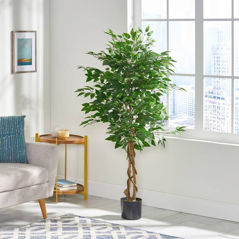 150cm Artificial Ficus Tree in Pot for Indoor Outdoor Home Decor - Green