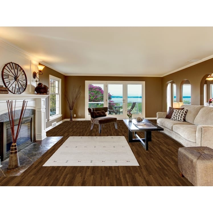 Hand Knotted Oriental 100% Wool Carpet Tribal Animal Pictorial Beige & Ivories Gabbeh Area Rug - 7' 11'' X 5' 1''