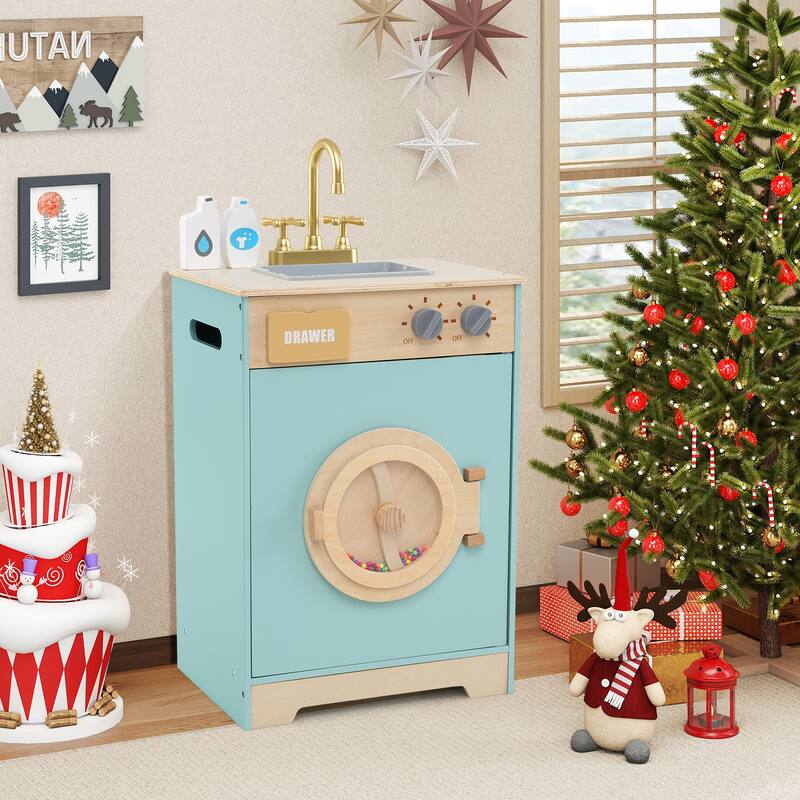Gymax Kids Washer Playset w/ Laundry Detergent & Hand Sanitizer