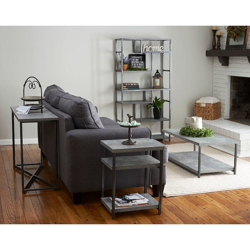 Household Essentials Carbon Loft Shikibu Faux Slate Side Table - 23.6'' x 14.76''